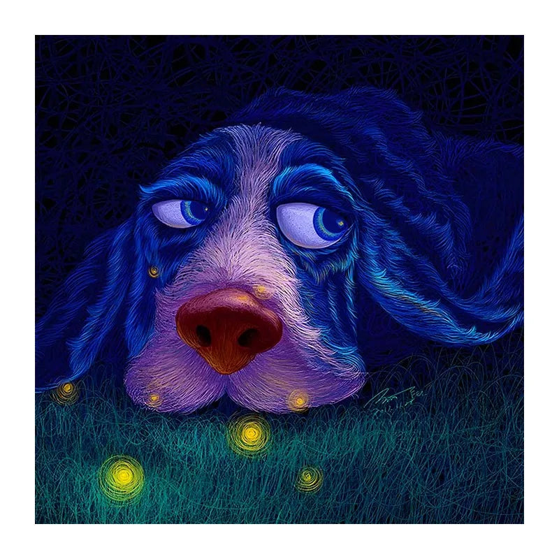 Firefly Hound Night round wooden puzzle