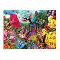 Hummingbird Flower Patch round wooden puzzle