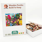 Hummingbird Flower Patch Wooden Puzzle – packaged wooden puzzle gift box