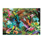 Hummingbird Forest Glade round wooden puzzle