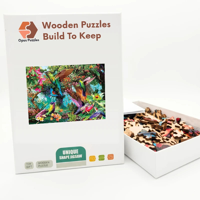 Hummingbird Forest Glade Wooden Puzzle – packaged wooden puzzle gift box