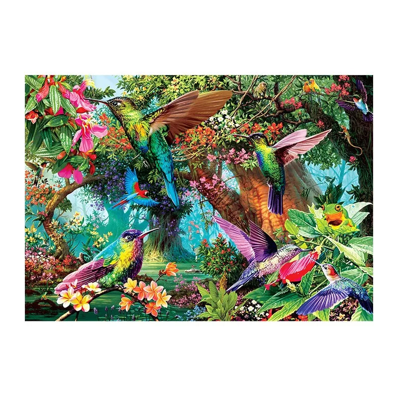 Hummingbird Glade Twin round wooden puzzle