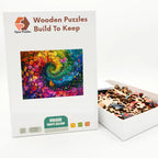 Rainbow Flower Swirl Wooden Puzzle – packaged wooden puzzle gift box