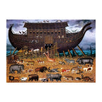 Noah's Ark Animals round wooden puzzle
