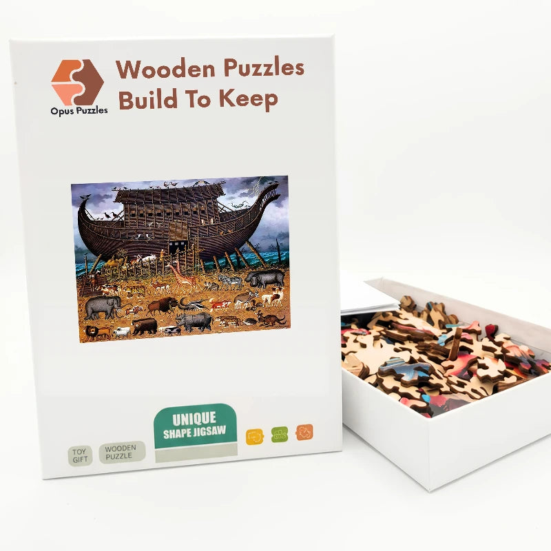 Noah's Ark Animals Wooden Puzzle – packaged wooden puzzle gift box
