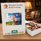 Eiffel Tower Day Night Wooden Puzzle – packaged wooden puzzle gift box