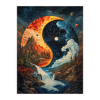 Yin Yang Cosmos round wooden puzzle