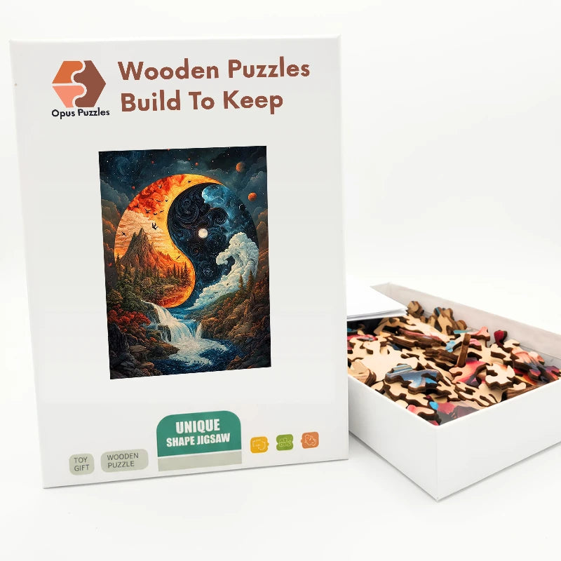 Yin Yang Cosmos Wooden Puzzle – packaged wooden puzzle gift box