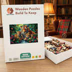 Tiger Family Jungle Wooden Puzzle – packaged wooden puzzle gift box