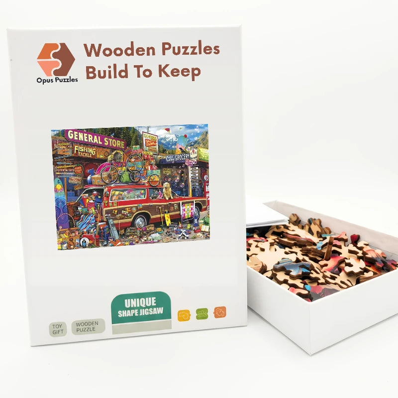 General Store Roadtrip Wooden Puzzle – packaged wooden puzzle gift box