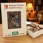 Ocelot Folk Tapestry Wooden Puzzle – packaged wooden puzzle gift box