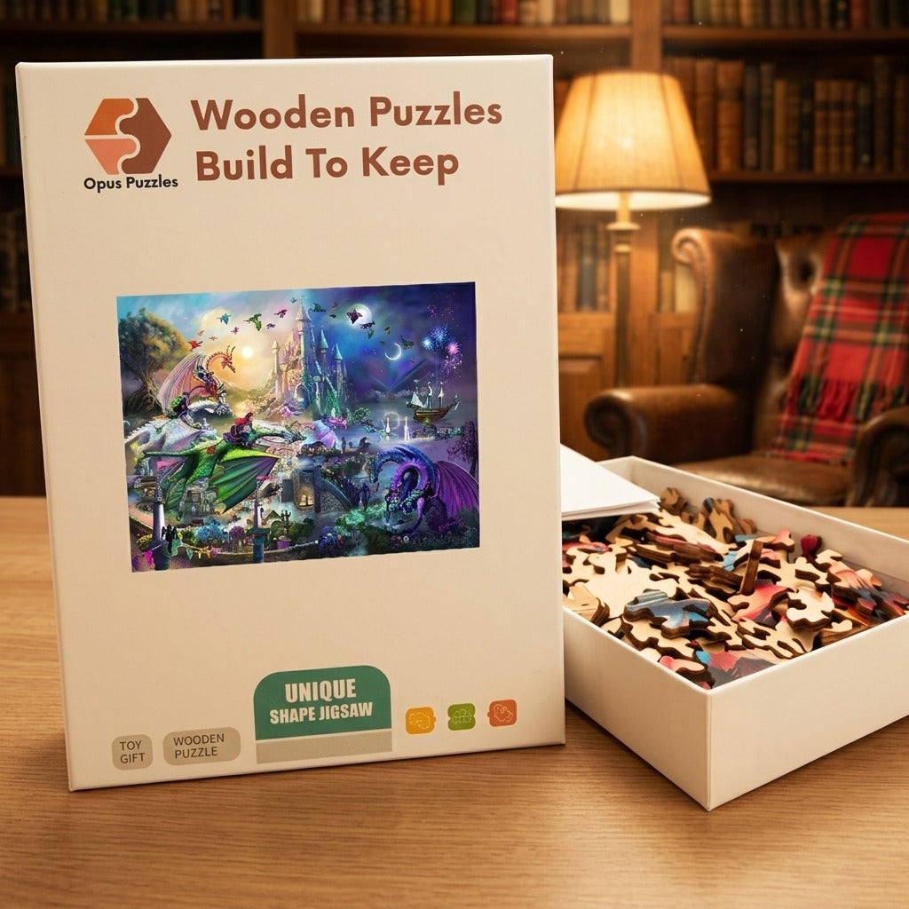 Dragon Castle Kingdom Wooden Puzzle – packaged wooden puzzle gift box