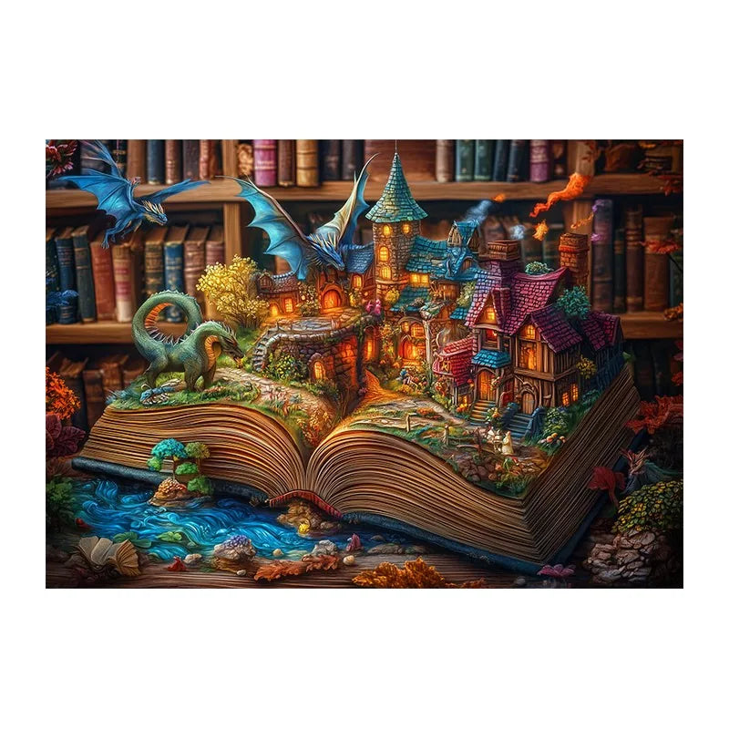 Storybook Town Pages round wooden puzzle