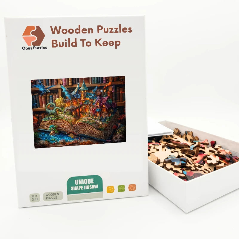 Storybook Town Pages Wooden Puzzle – packaged wooden puzzle gift box