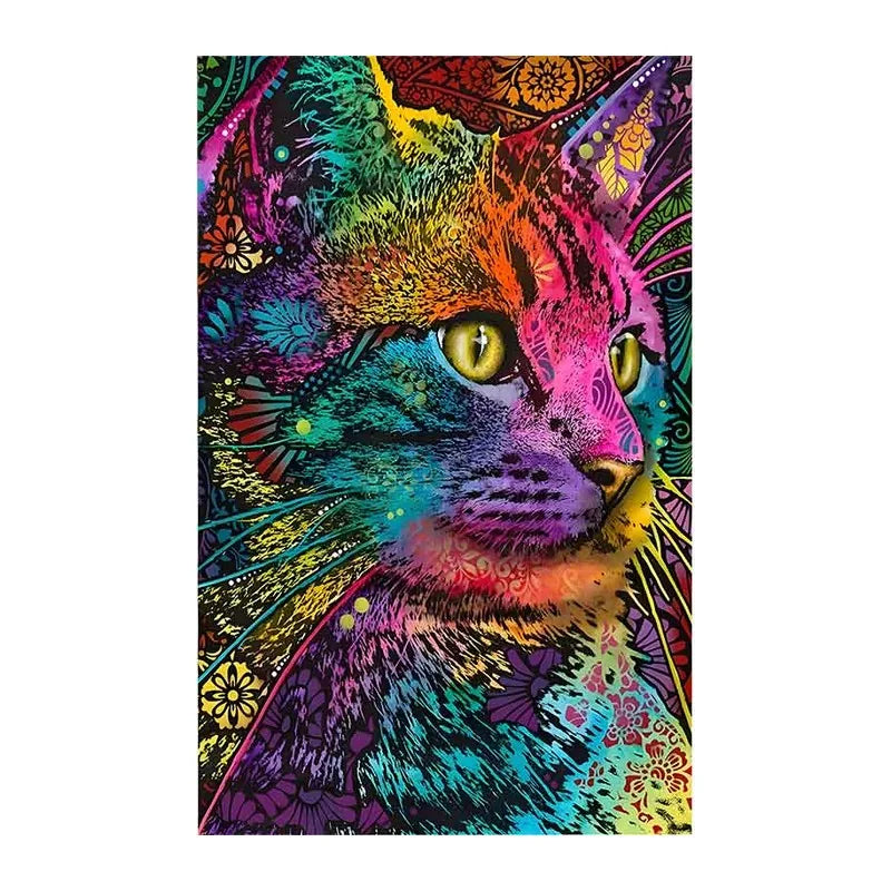 Rainbow Cat Pop round wooden puzzle