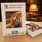 Autumn Tiger Rest Wooden Puzzle – packaged wooden puzzle gift box