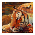 Autumn Tiger Rest round wooden puzzle