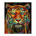 Mosaic Tiger Gaze round wooden puzzle