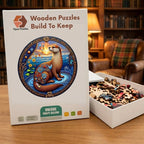 Folk Otter Wooden Puzzle – packaged wooden puzzle gift box