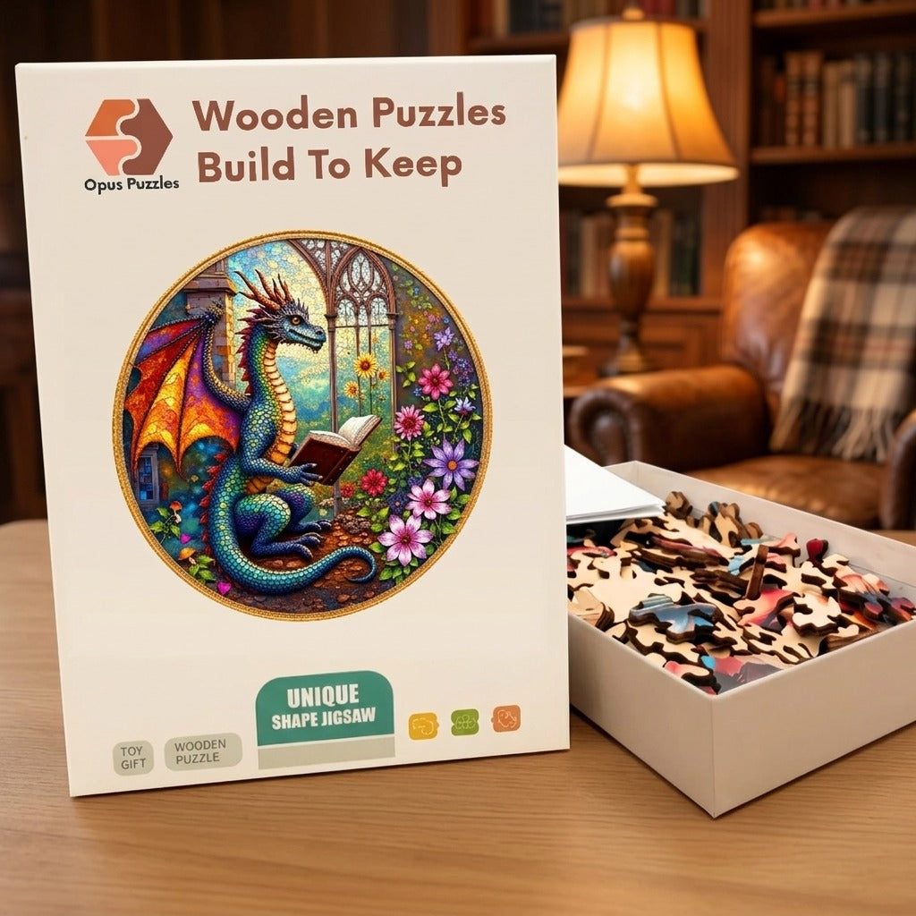 Reading Dragon Wooden Puzzle – packaged wooden puzzle gift box
