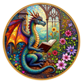 Reading Dragon round wooden puzzle