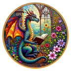 Reading Dragon round wooden puzzle