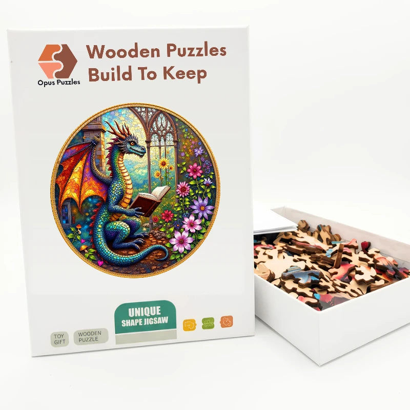 Reading Dragon Wooden Puzzle – packaged wooden puzzle gift box