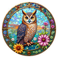 Stained Glass Owl round wooden puzzle