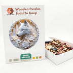 Carved Wolf Relief Wooden Puzzle – packaged wooden puzzle gift box