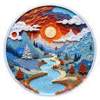 Paper Mountain River round wooden puzzle