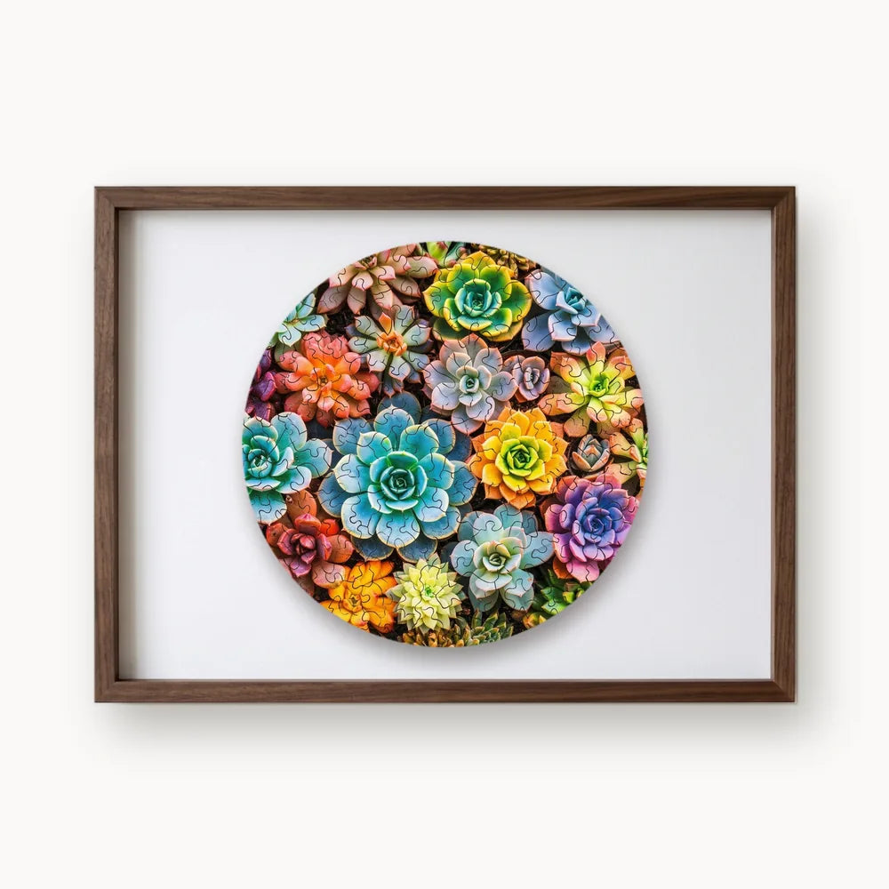 succulent plants puzzle Succulent Garden Wooden Puzzle