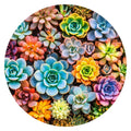 Succulent Garden round wooden puzzle