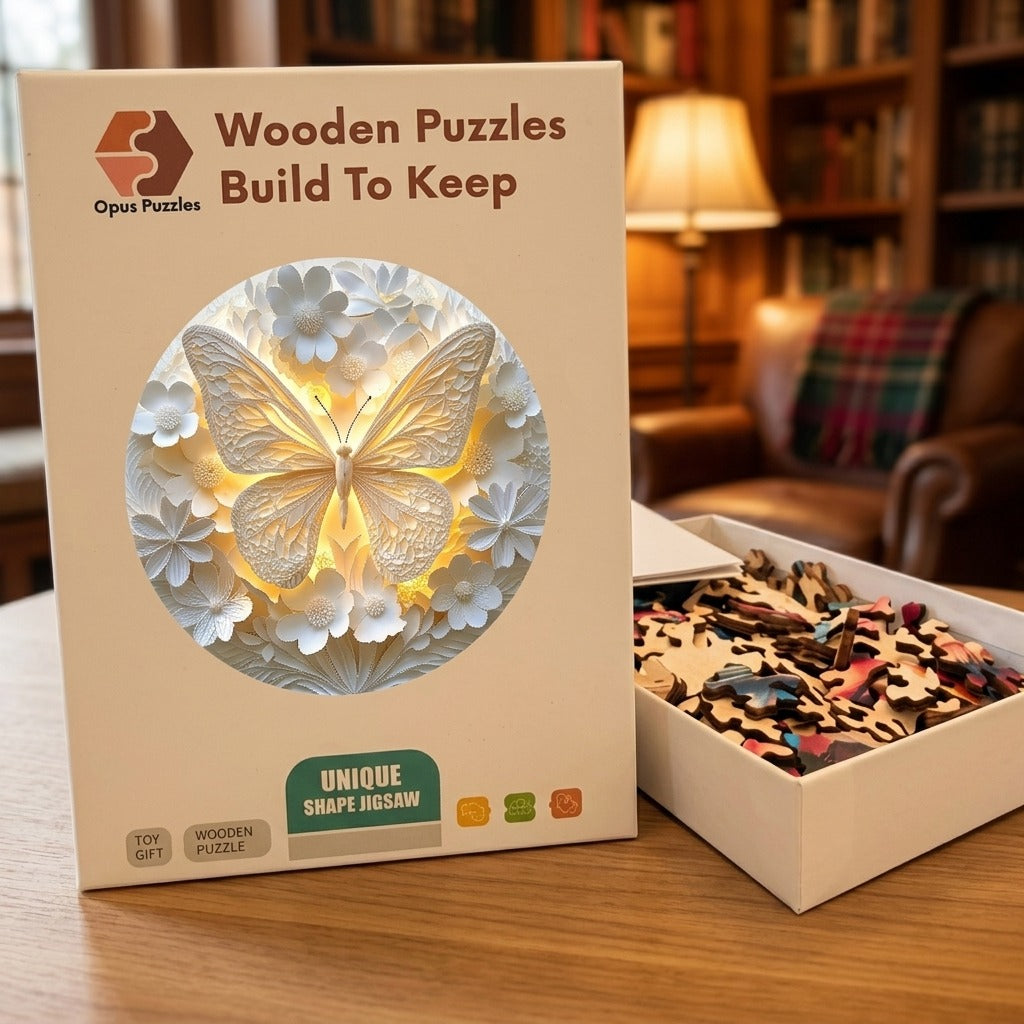 Paper Butterfly Wooden Puzzle – packaged wooden puzzle gift box