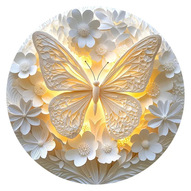 Paper Butterfly round wooden puzzle