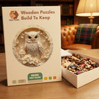 Ivory Owl Wooden Puzzle – packaged wooden puzzle gift box