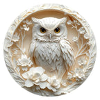 Ivory Owl round wooden puzzle