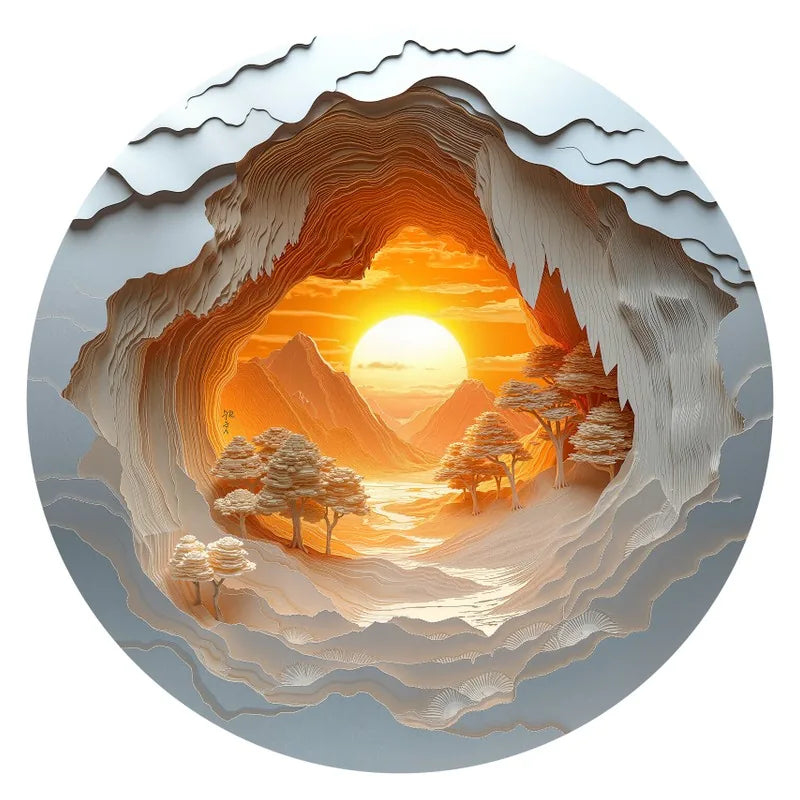 Sunrise Canyon round wooden puzzle