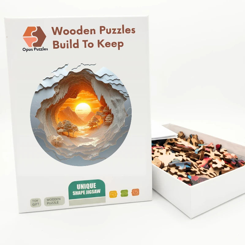 Sunrise Canyon Wooden Puzzle – packaged wooden puzzle gift box
