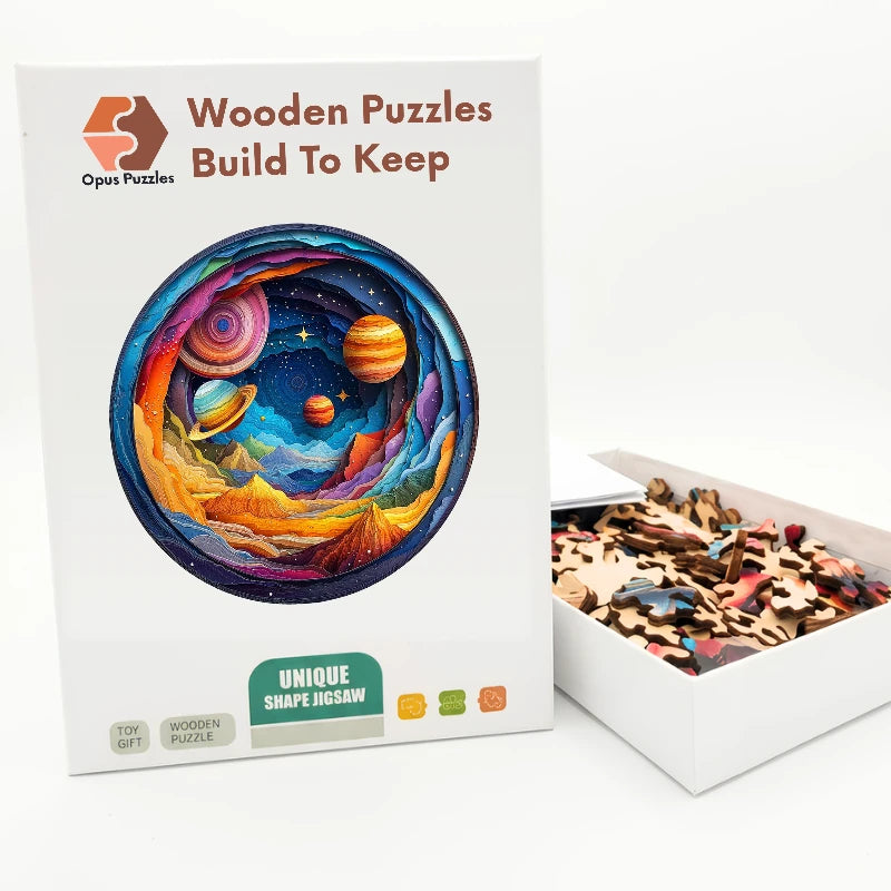 Cosmic Voyage Wooden Puzzle – packaged wooden puzzle gift box