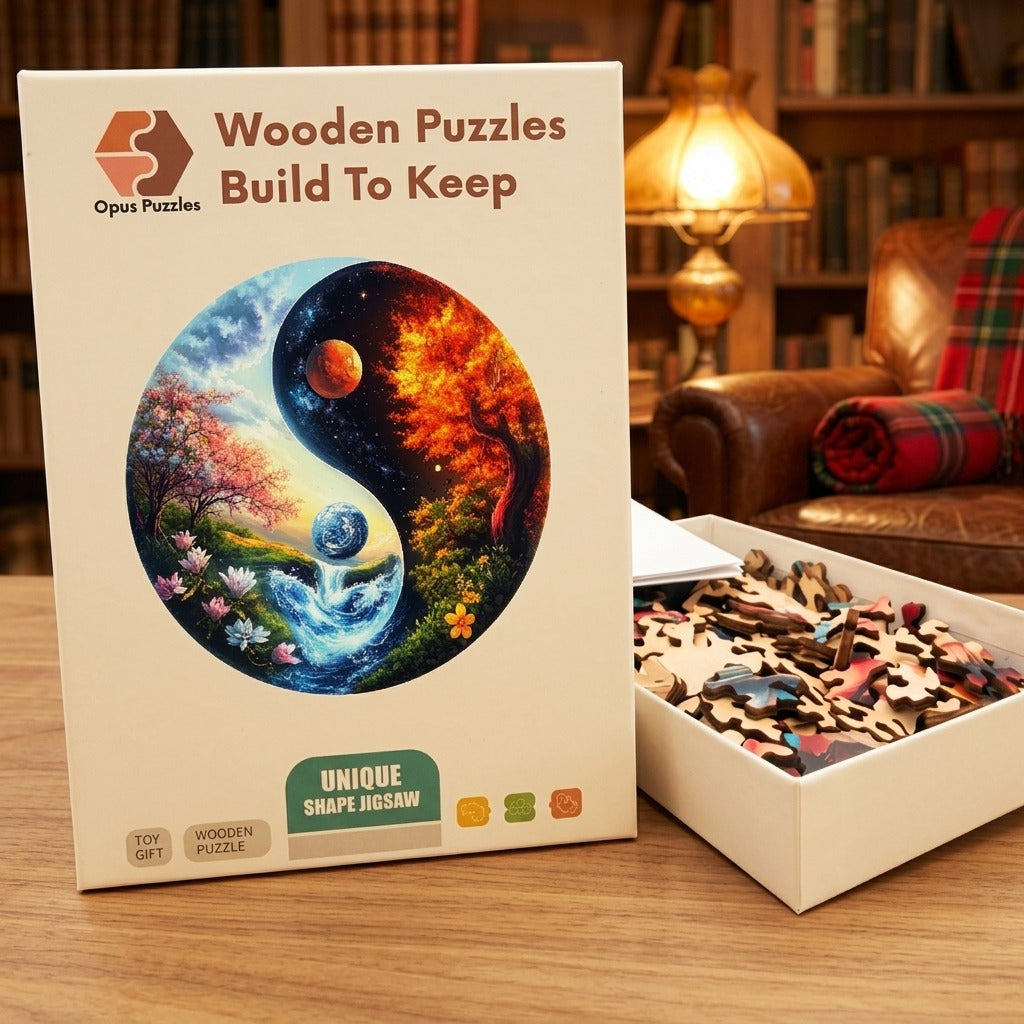 Earth Yin Yang Wooden Puzzle – packaged wooden puzzle gift box