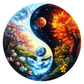 Earth Yin Yang round wooden puzzle
