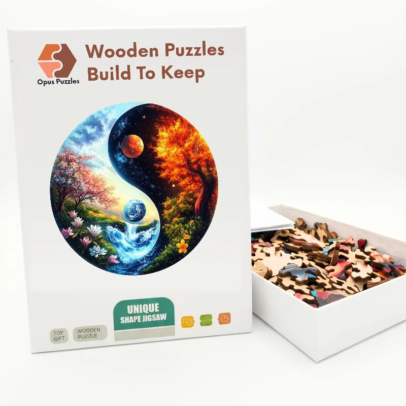 Earth Yin Yang Wooden Puzzle – packaged wooden puzzle gift box