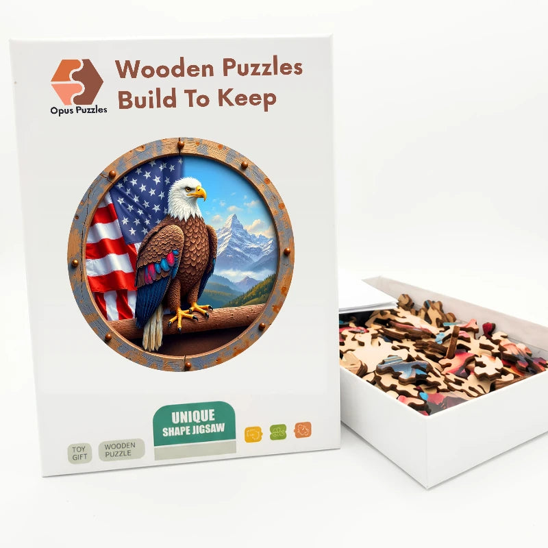 American Eagle Wooden Puzzle – packaged wooden puzzle gift box