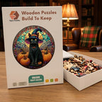 Witchy Cat Wooden Puzzle – packaged wooden puzzle gift box