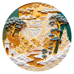 Mountain Castle round wooden puzzle