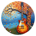 Autumn Guitar round wooden puzzle