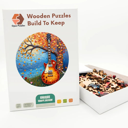 Autumn Guitar Wooden Puzzle – packaged wooden puzzle gift box