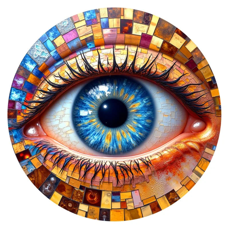 Mosaic Eye round wooden puzzle