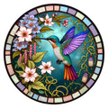 Hummingbird Window round wooden puzzle