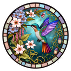 Hummingbird Window round wooden puzzle